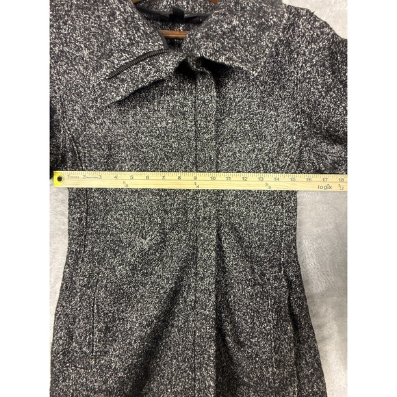 Ann Taylor Jacket Women's Small Petite Gray Wool Blend Belted-Waist Full Zip - Picture 10 of 10